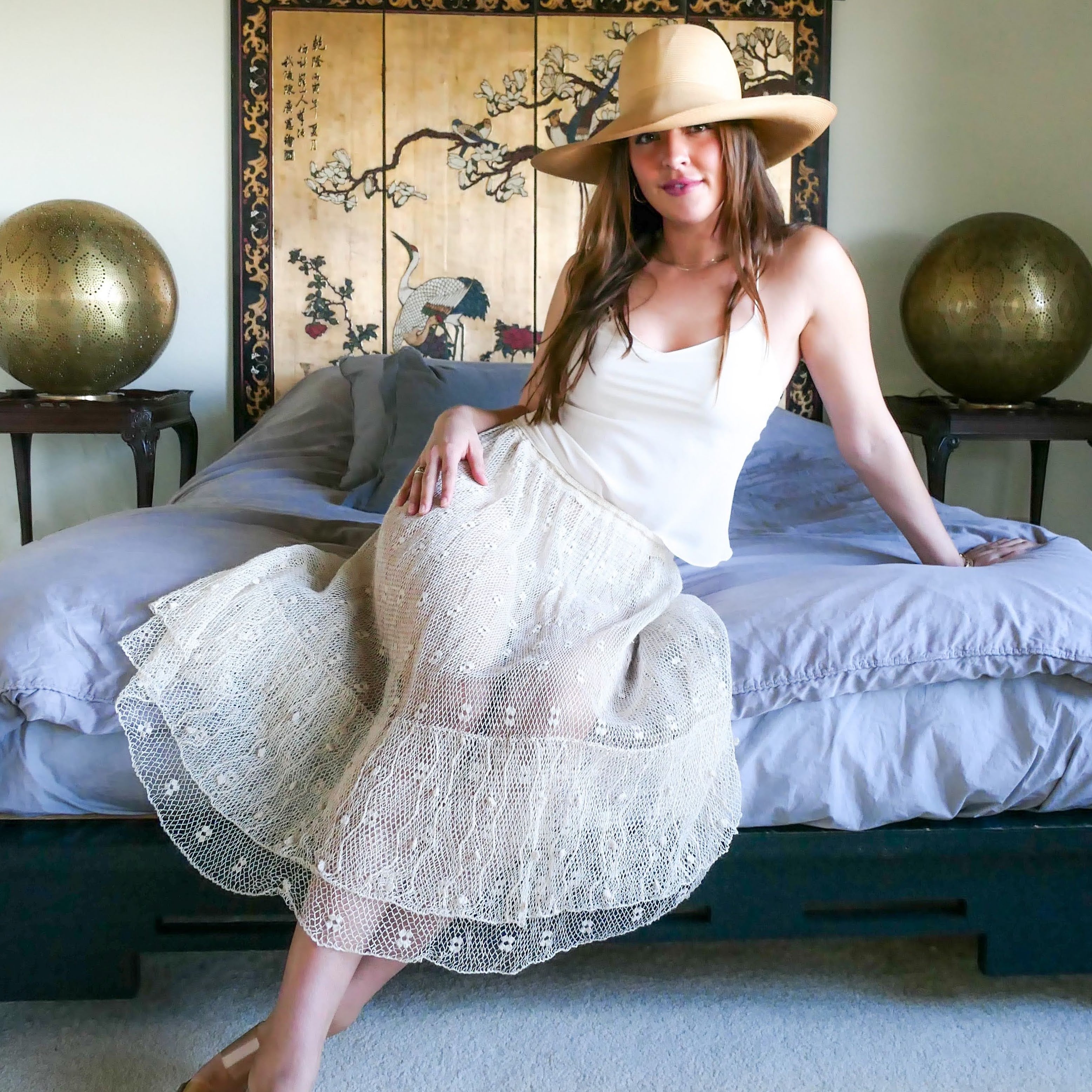 Lim's Vintage Crochet, Embroidered, and Raw Silk Skirts