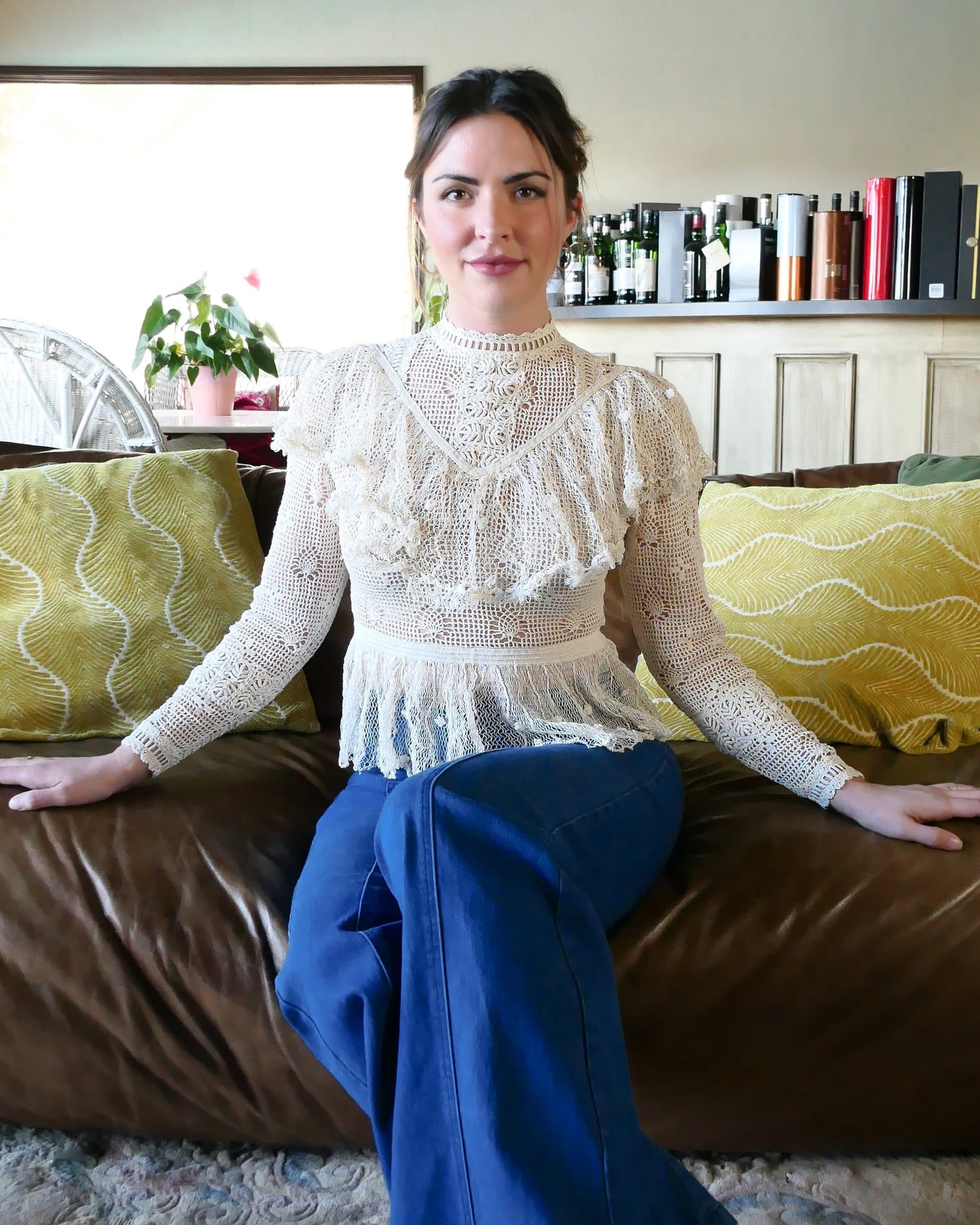 Victorian Crochet Top with Ruffles