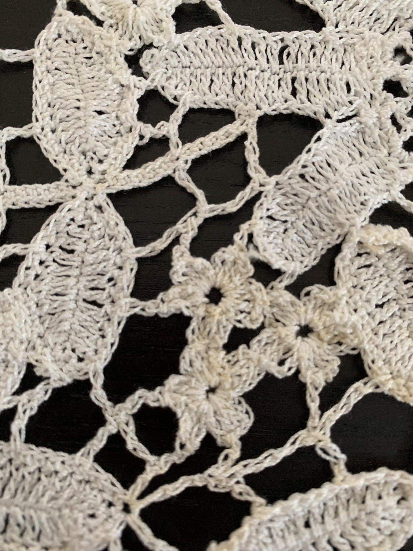 Lim's Vintage All Hand Crochet Throw Blanket 84" x 46" Rectangular Shape, Color White