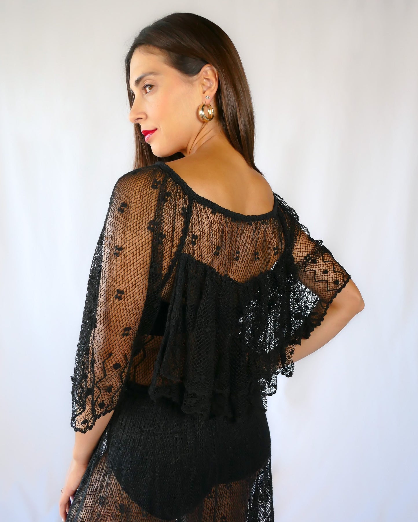 Hand Crocheted Sheer and Layered Party Dress