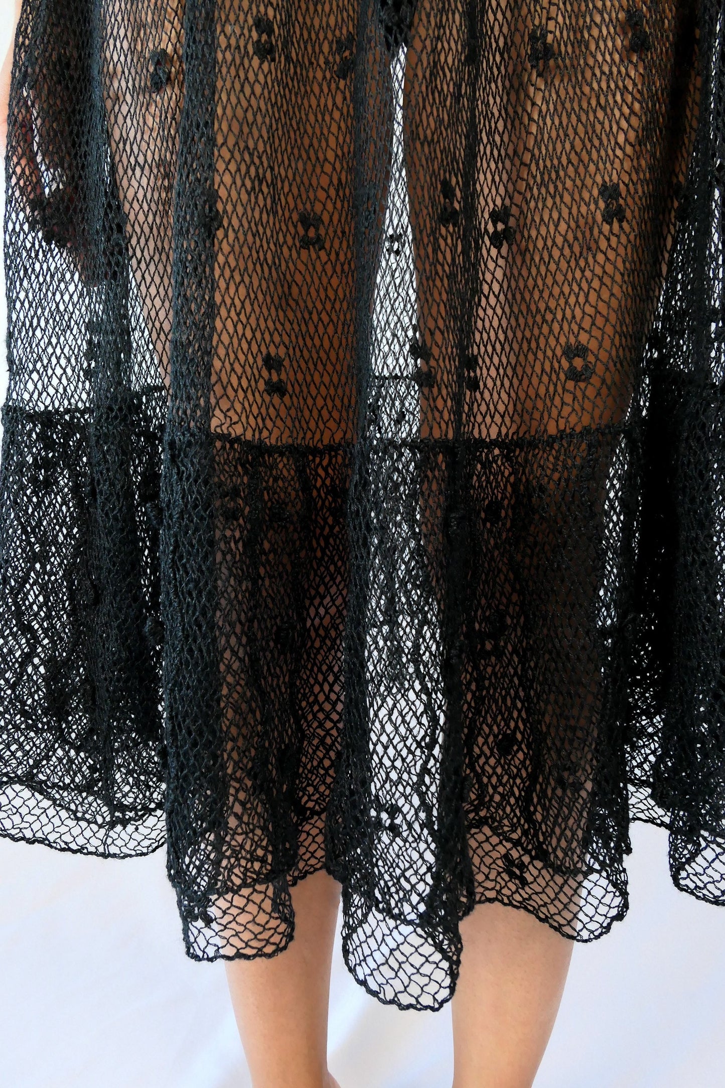 Hand Crocheted Sheer and Layered Party Dress