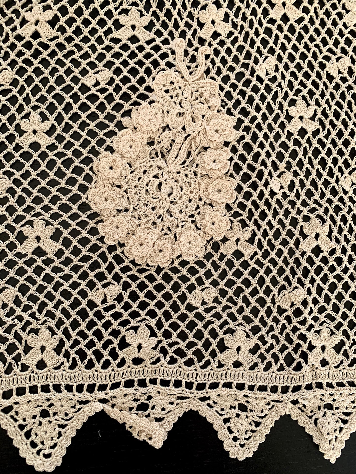 Hand Crocheted Maxi Length Skirt with Paisley and Floral Motif