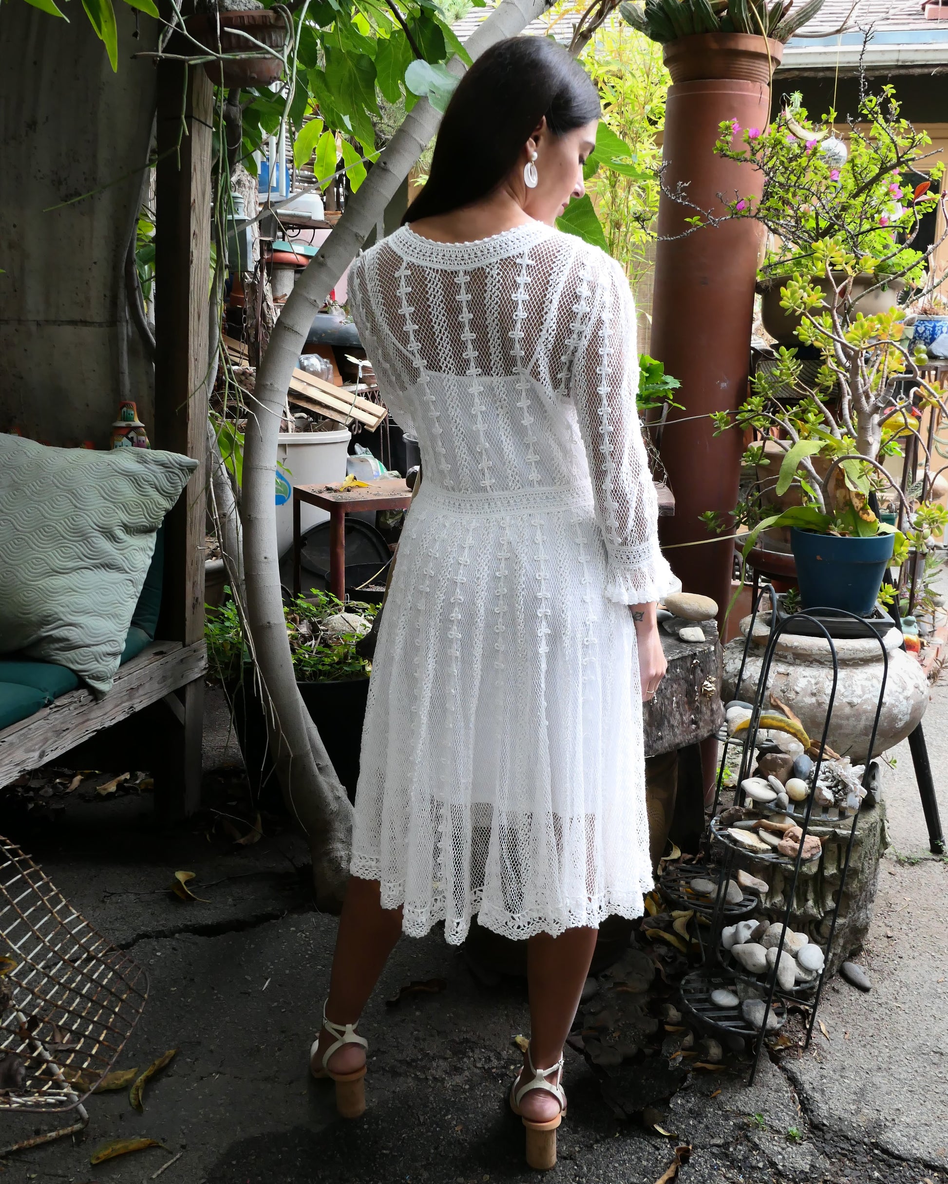 very crochet dress Crochet BLUE Long Dress XL / BLUE