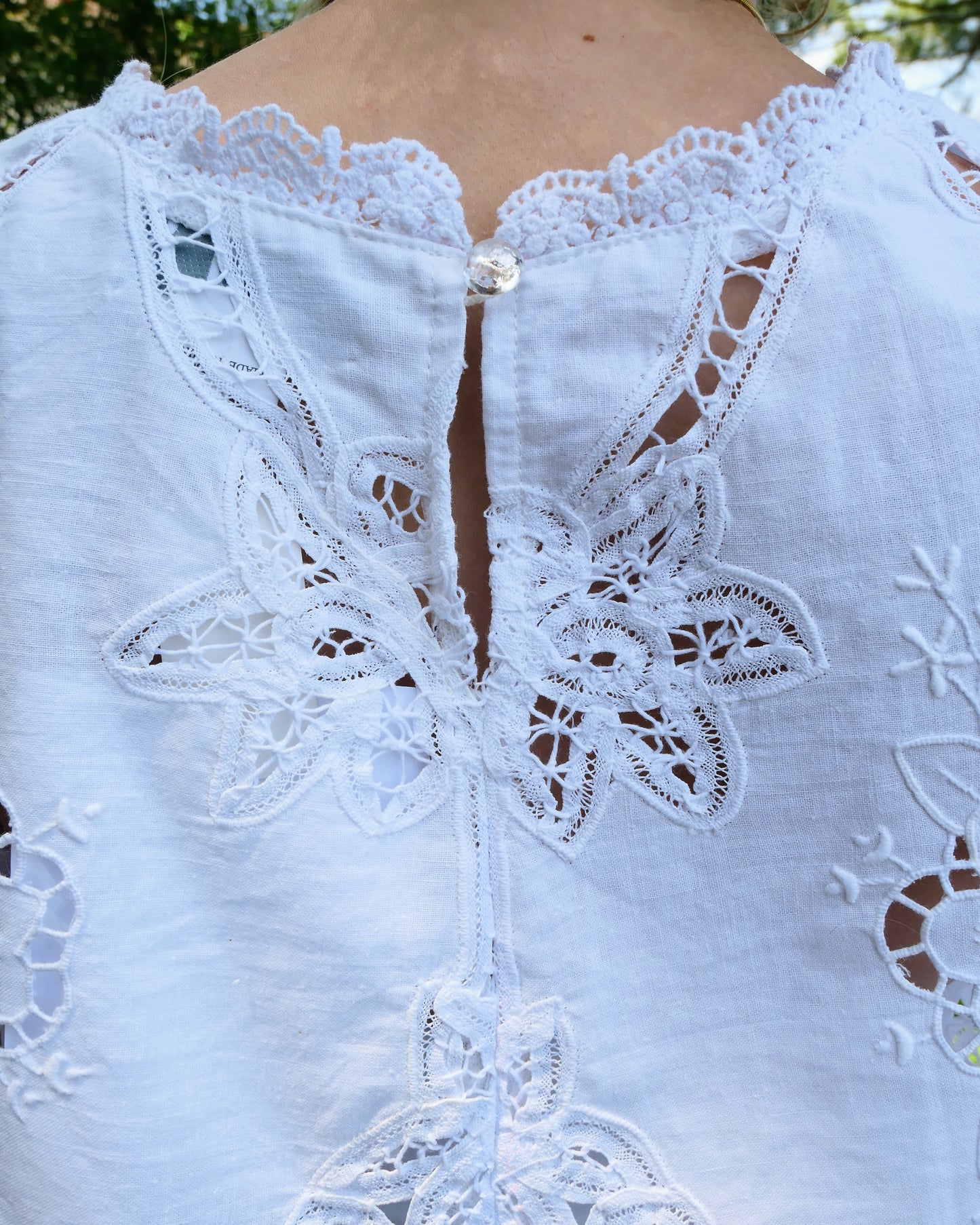 Vintage Battenberg Lace Cropped Tank Top