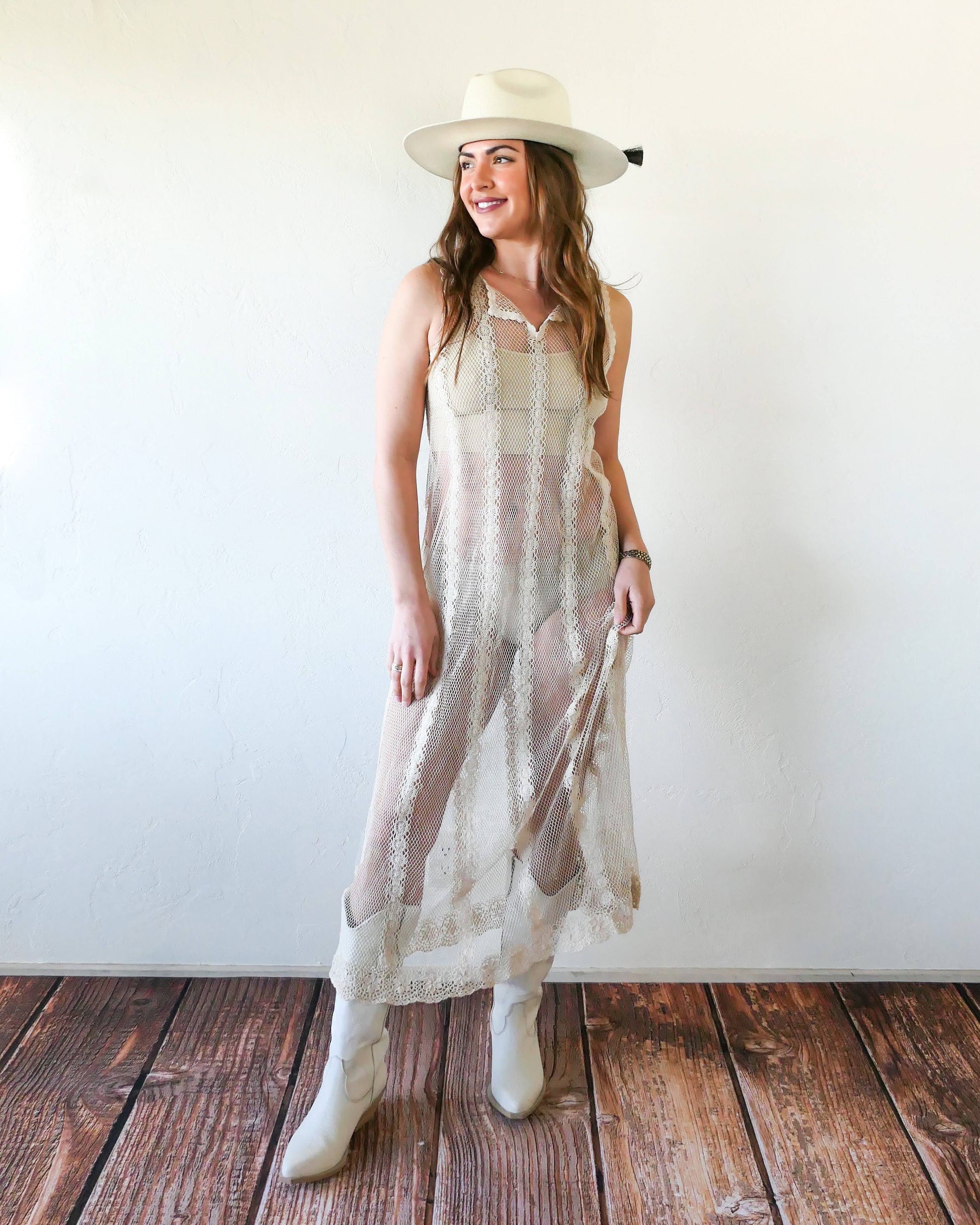 crochet tank maxi dress Dixie Striped Crochet Tank Dress