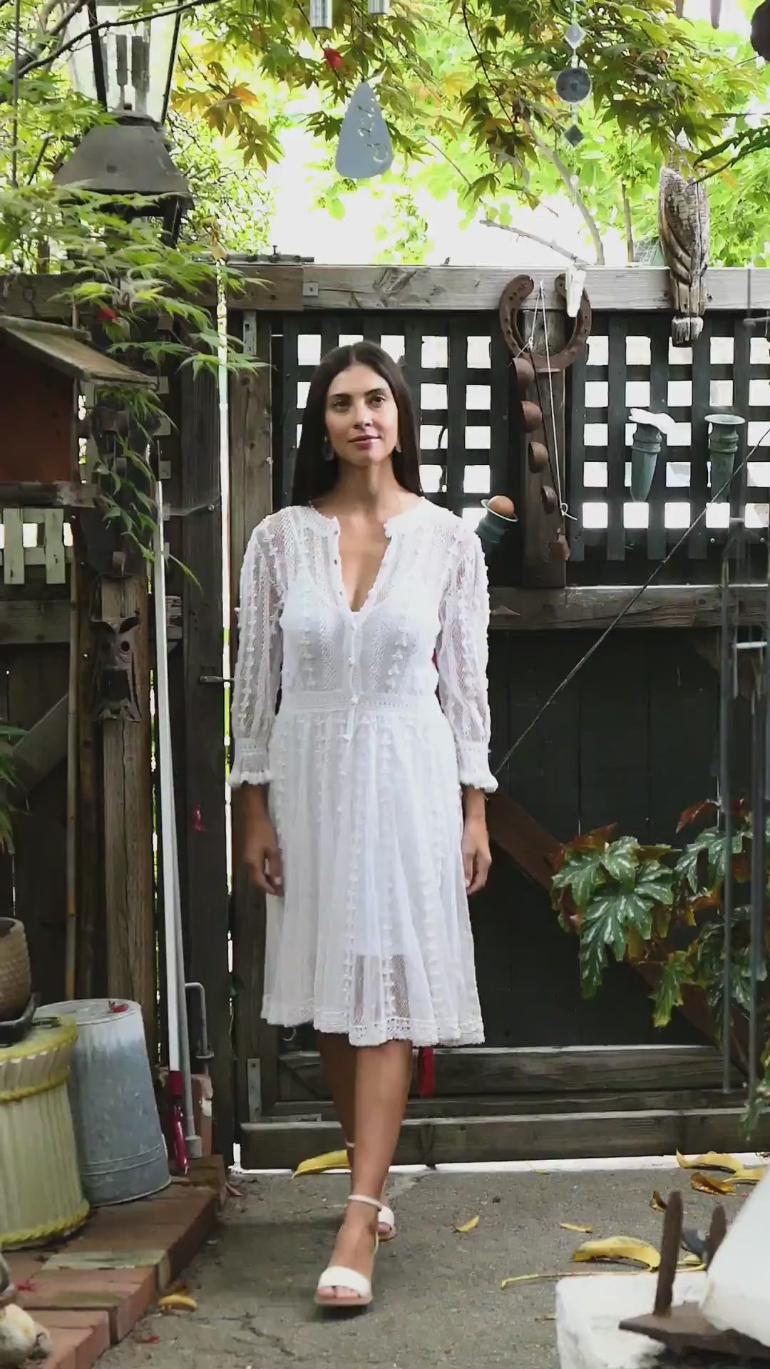 Lim's Vintage Original Hand Crocheted Cottage Core Midi Length Dress