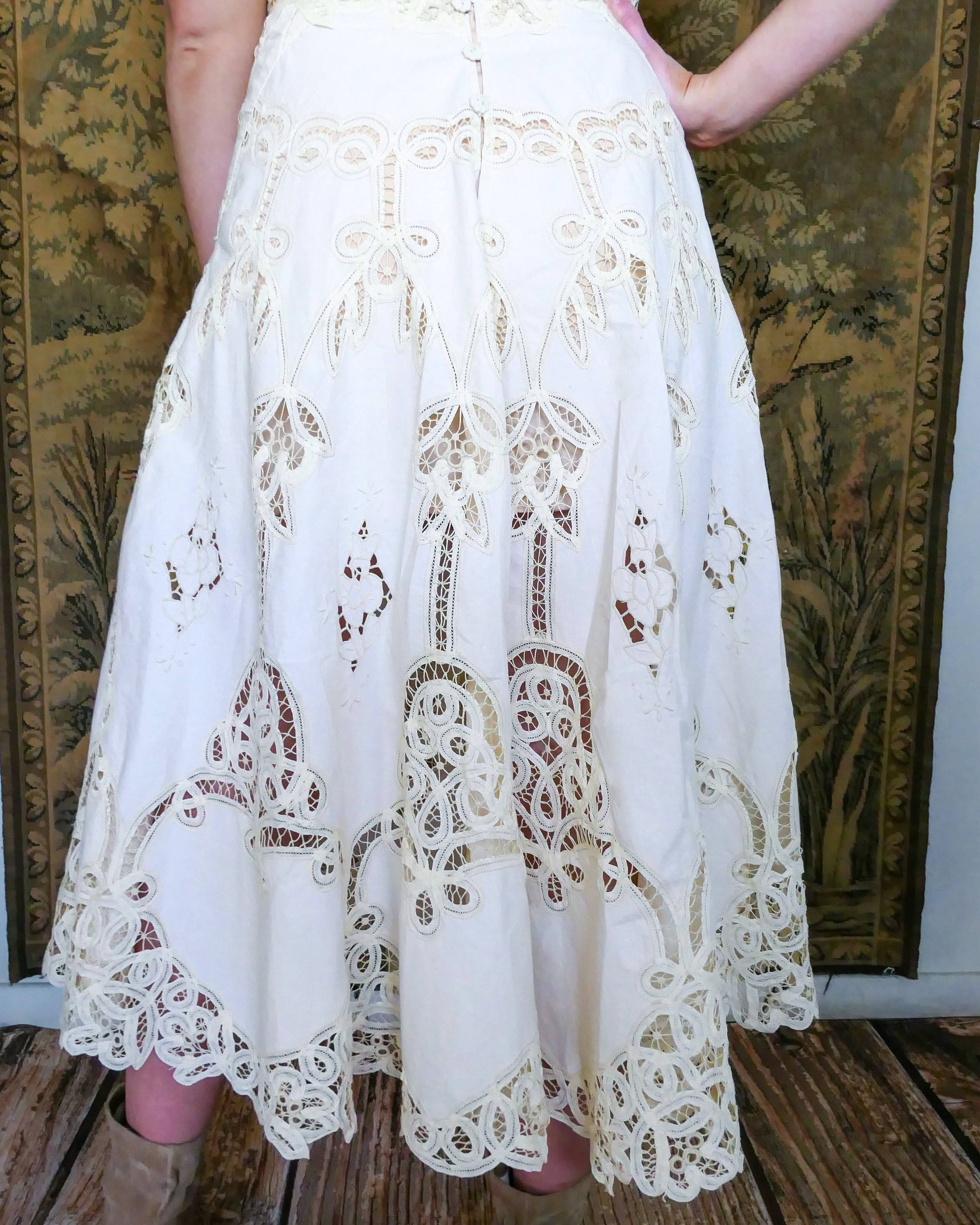 Lim's Vintage Battenberg Lace Halter Neck Maxi Dress Lim's Vintage Battenberg Lace Halter Neck Maxi Dress