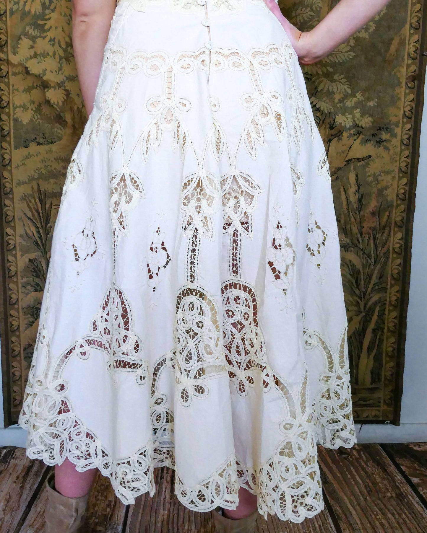 Battenberg Lace Halter Neck Maxi Dress
