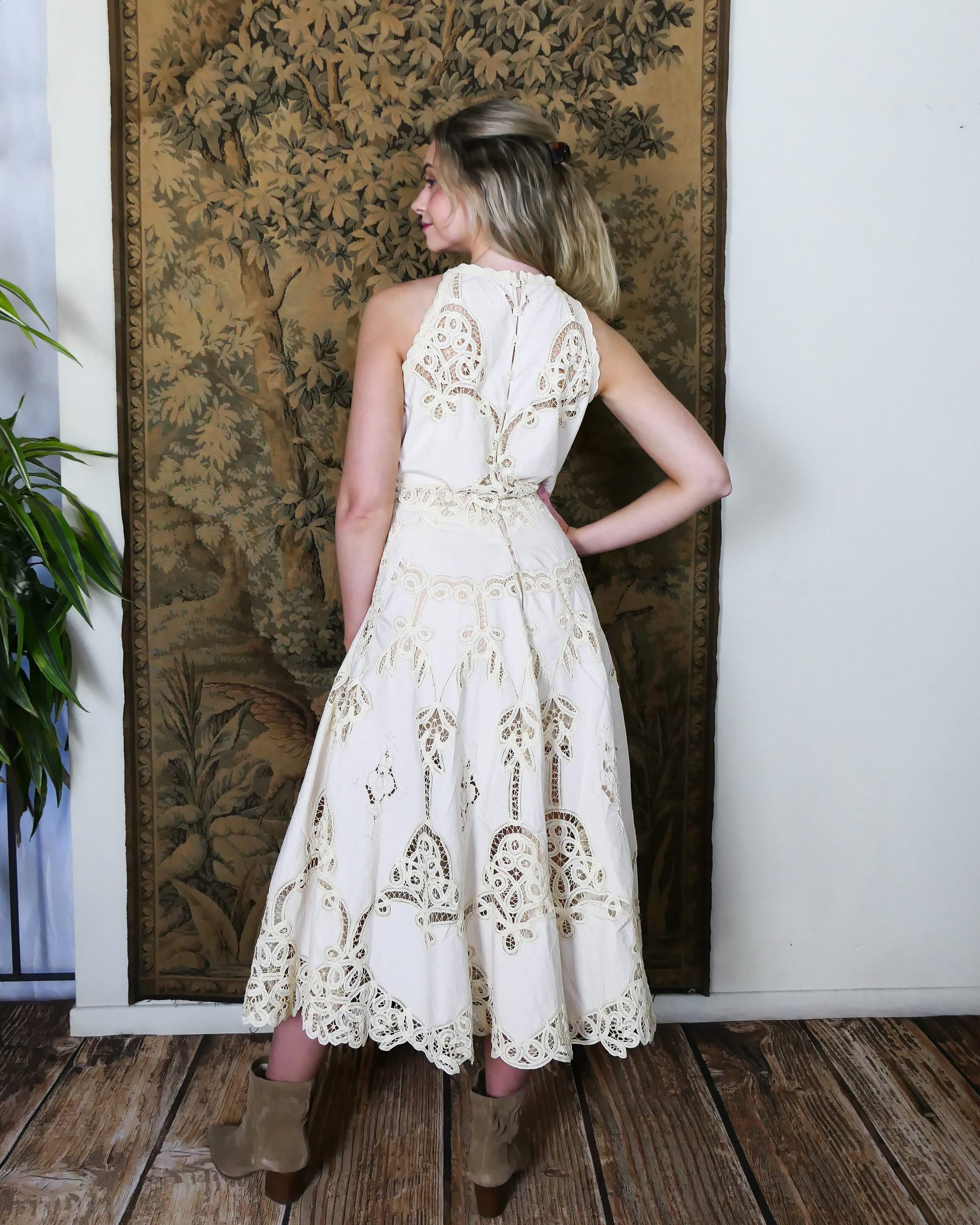 Battenberg Lace Halter Neck Maxi Dress Battenberg Lace Halter Neck Maxi Dress
